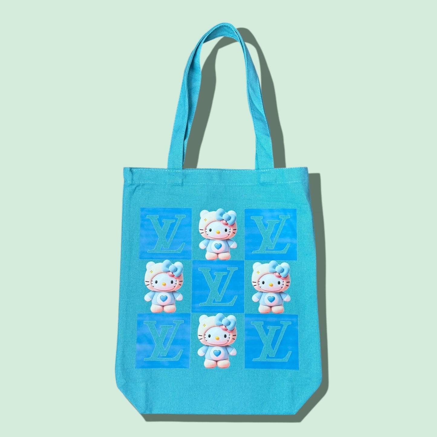 Louis Vuitton Inspired Hello Kitty Tote (blue)