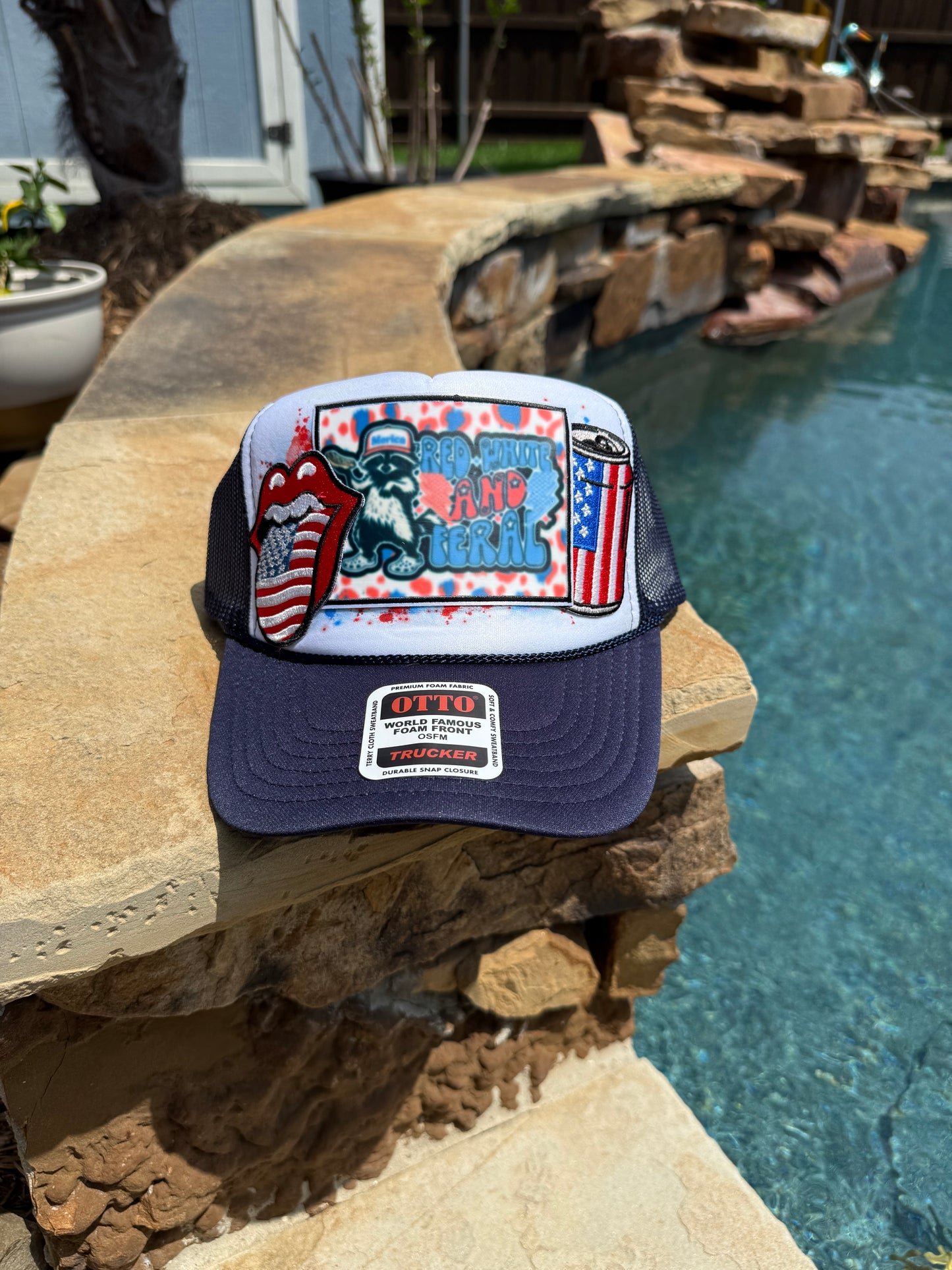Red White and Feral USA Cap