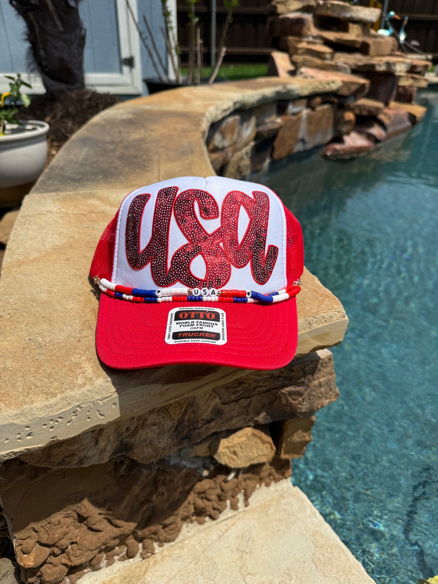 Red USA Cap