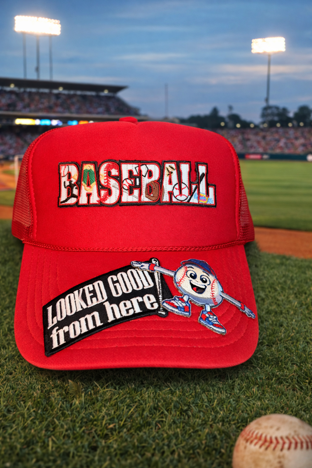 Red Looked Good From Here Baseball Cap