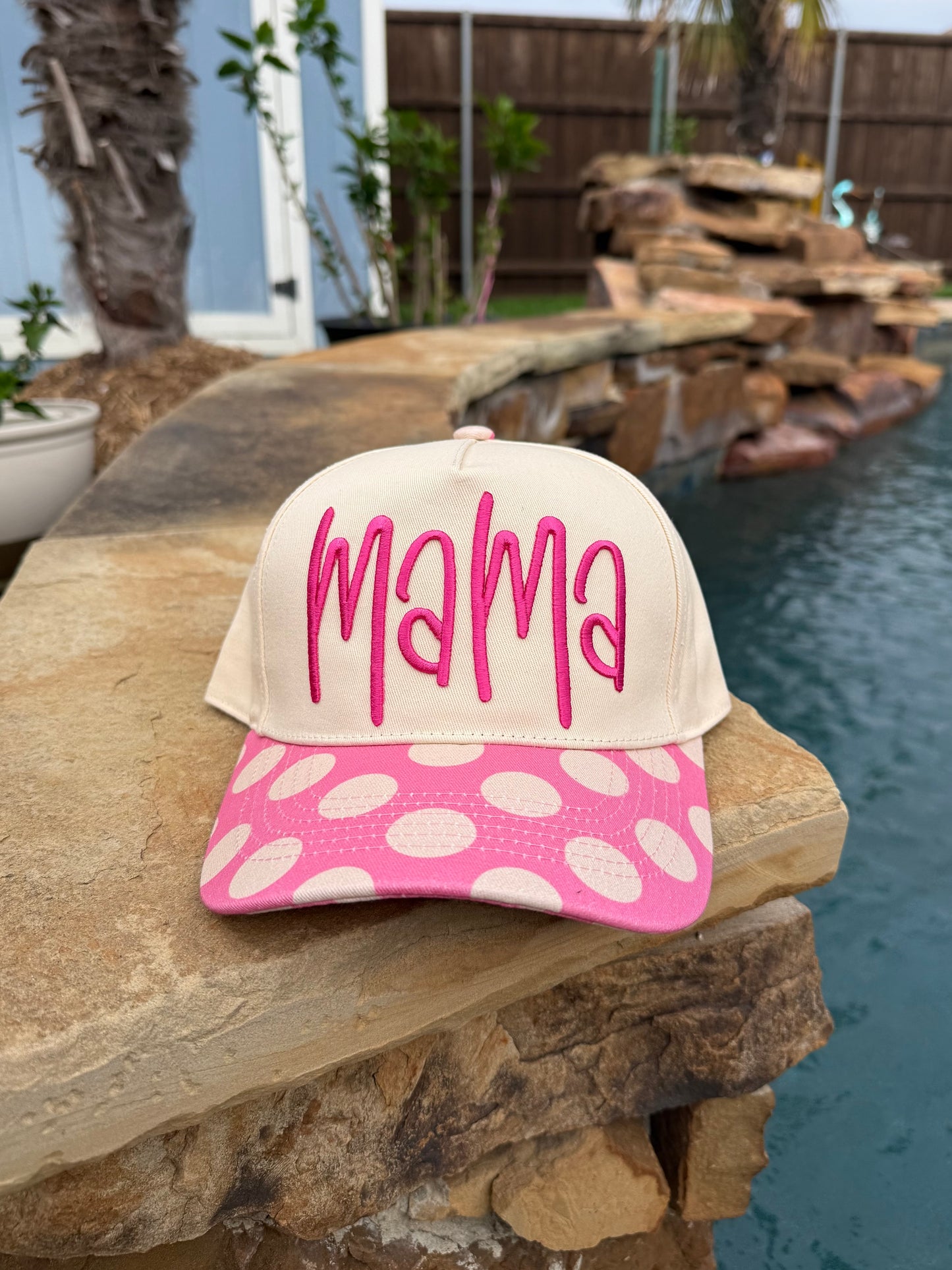 Mama Pink Polka Dot Lid Cap