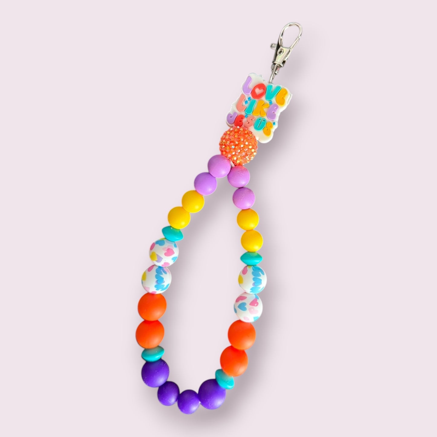 Love Like Jesus Teardrop Wristlet Keychain