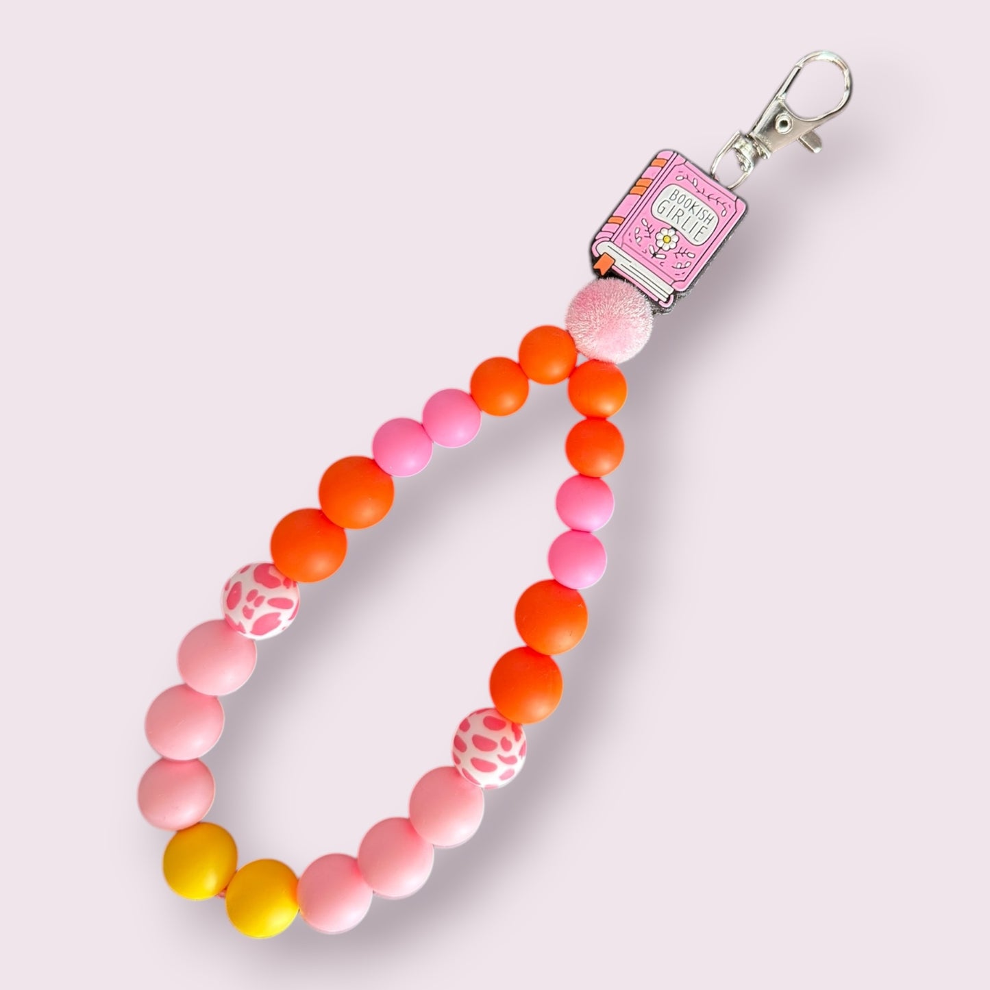 Bookish Girlie Teardrop Wristlet Keychain