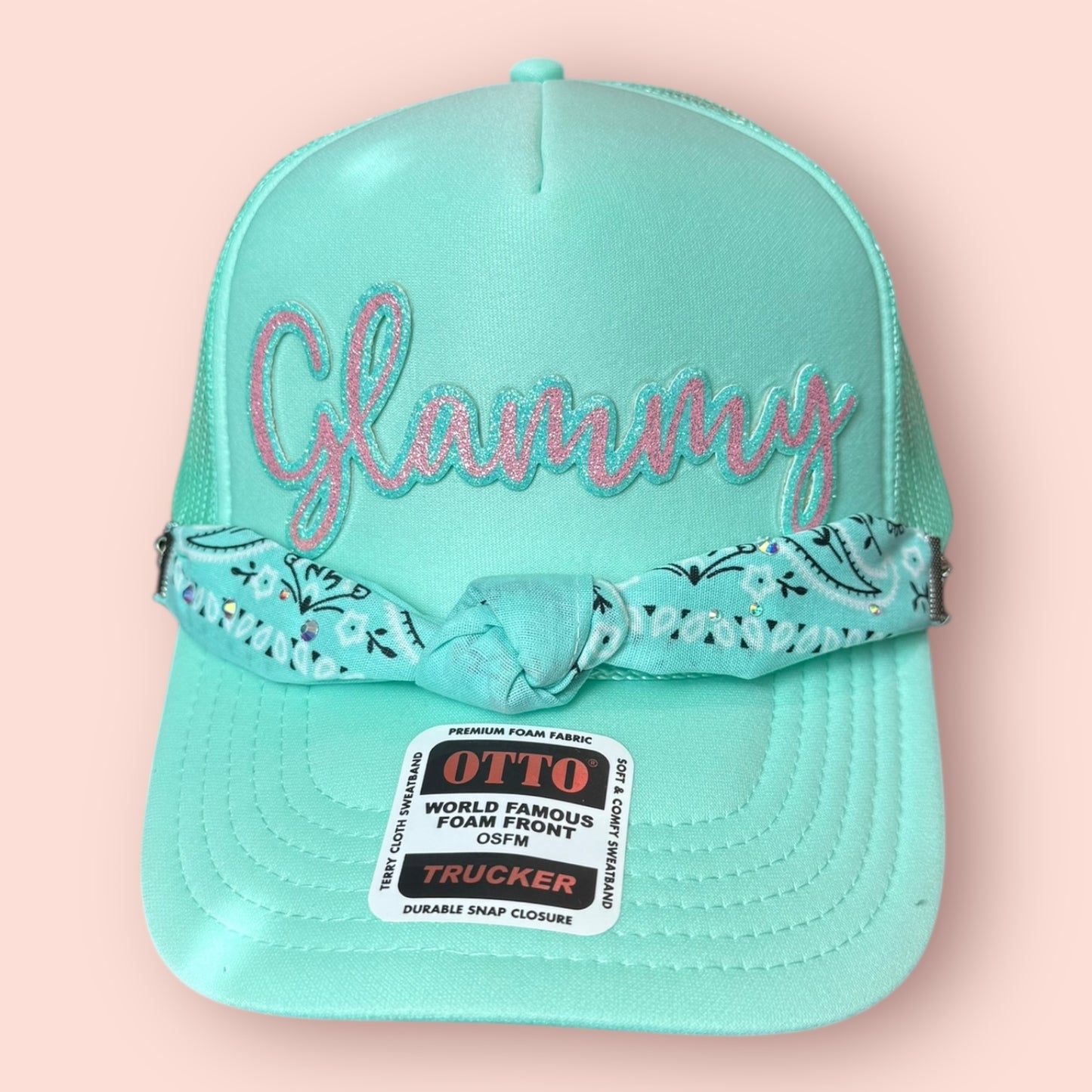 Seafoam Cap with Blingy Glammy Patch