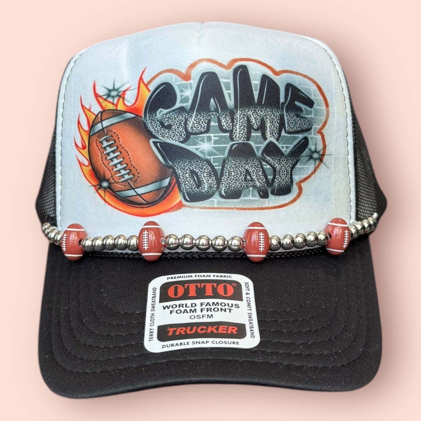 Black & White Air Brushed Game Day Cap
