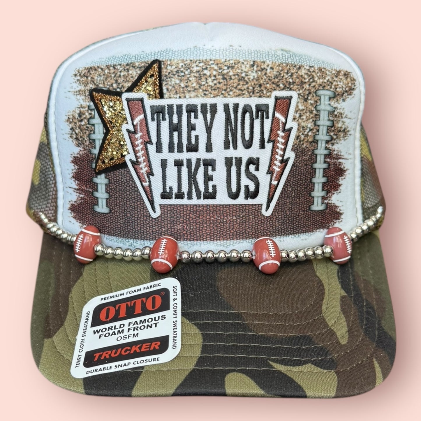Camo & White They Not Like Us Football Cap