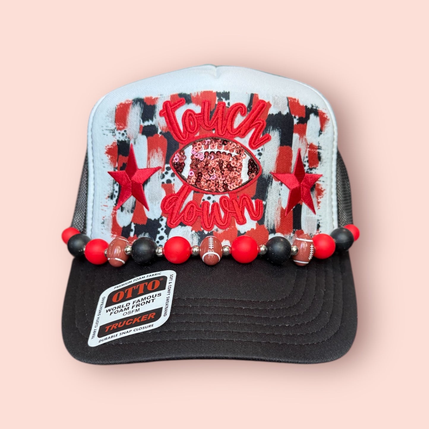 Black, Red & White Touch Down Cap
