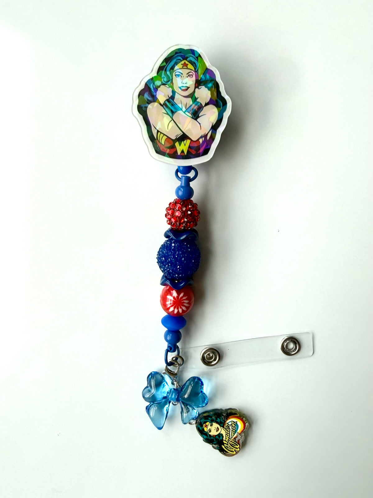 Wonder Woman Beaded Interchangeable Badge Reel