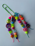 Neon Dolphin Beaded Bookmark