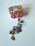 90s Rainbow Charm Interchangeable Badge Reel