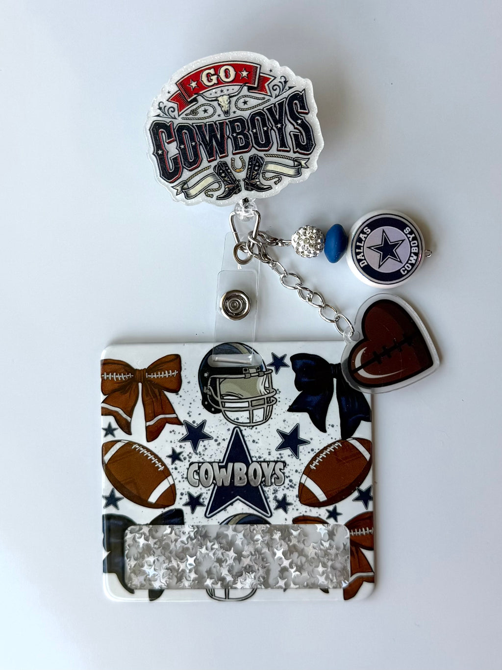 Go Cowboys Interchangeable Badge Reel