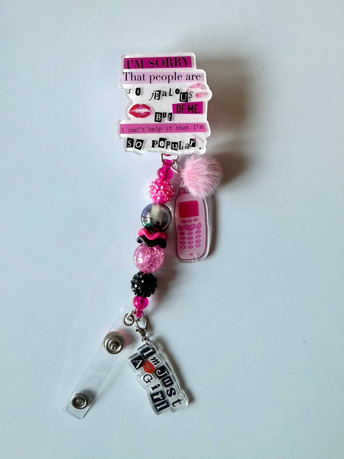 Mean Girls Beaded Interchangeable Badge Reel