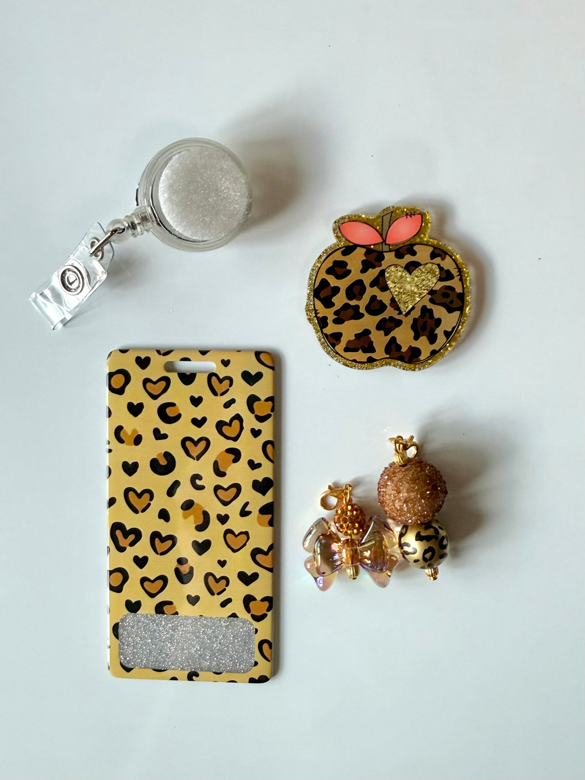 Leopard Apple Interchangeable Badge Reel Buddy