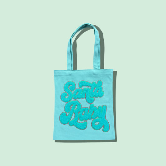 Baby Blue Santa Baby Patch Tote