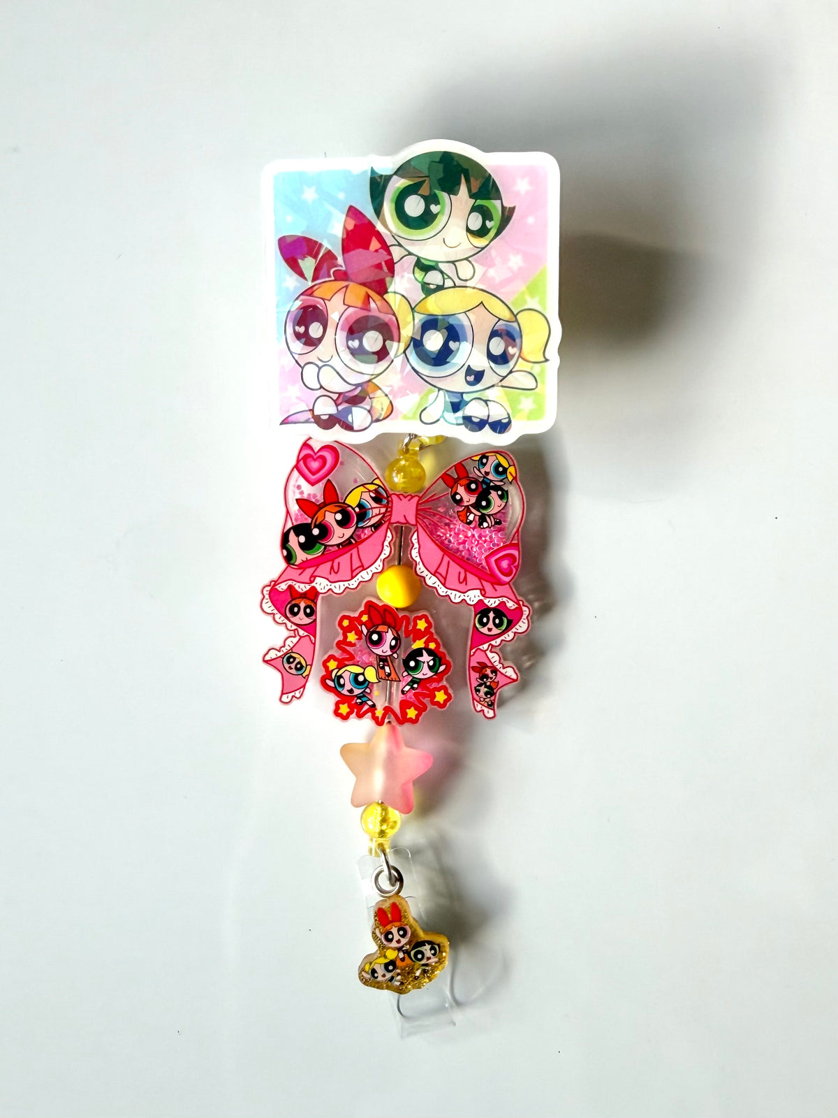 PPG Bow Beaded Interchangeable Badge Reel