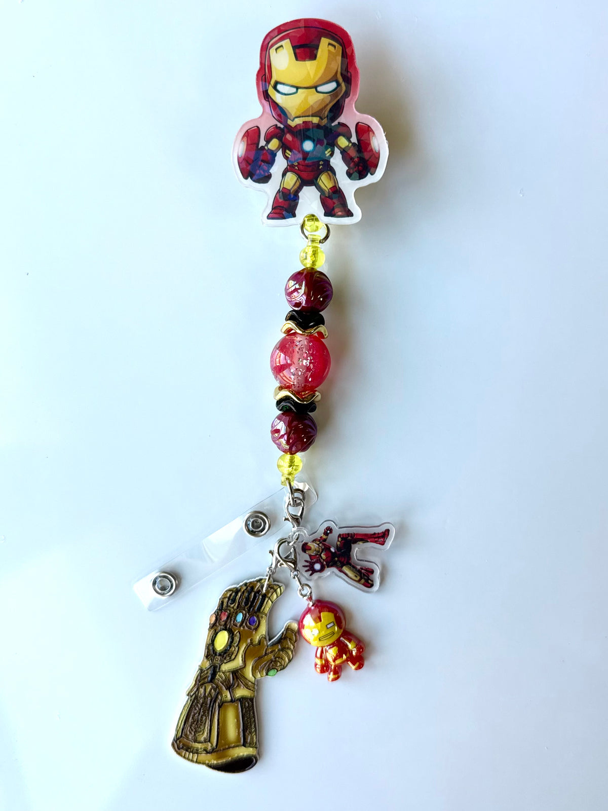 Mr. Stark Beaded Interchangeable Badge Reel