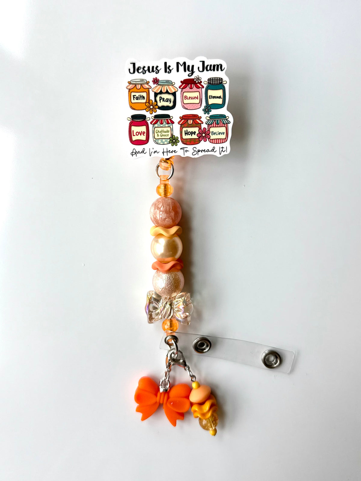 Jesus is my Jam Beaded Interchangeable Badge Reel