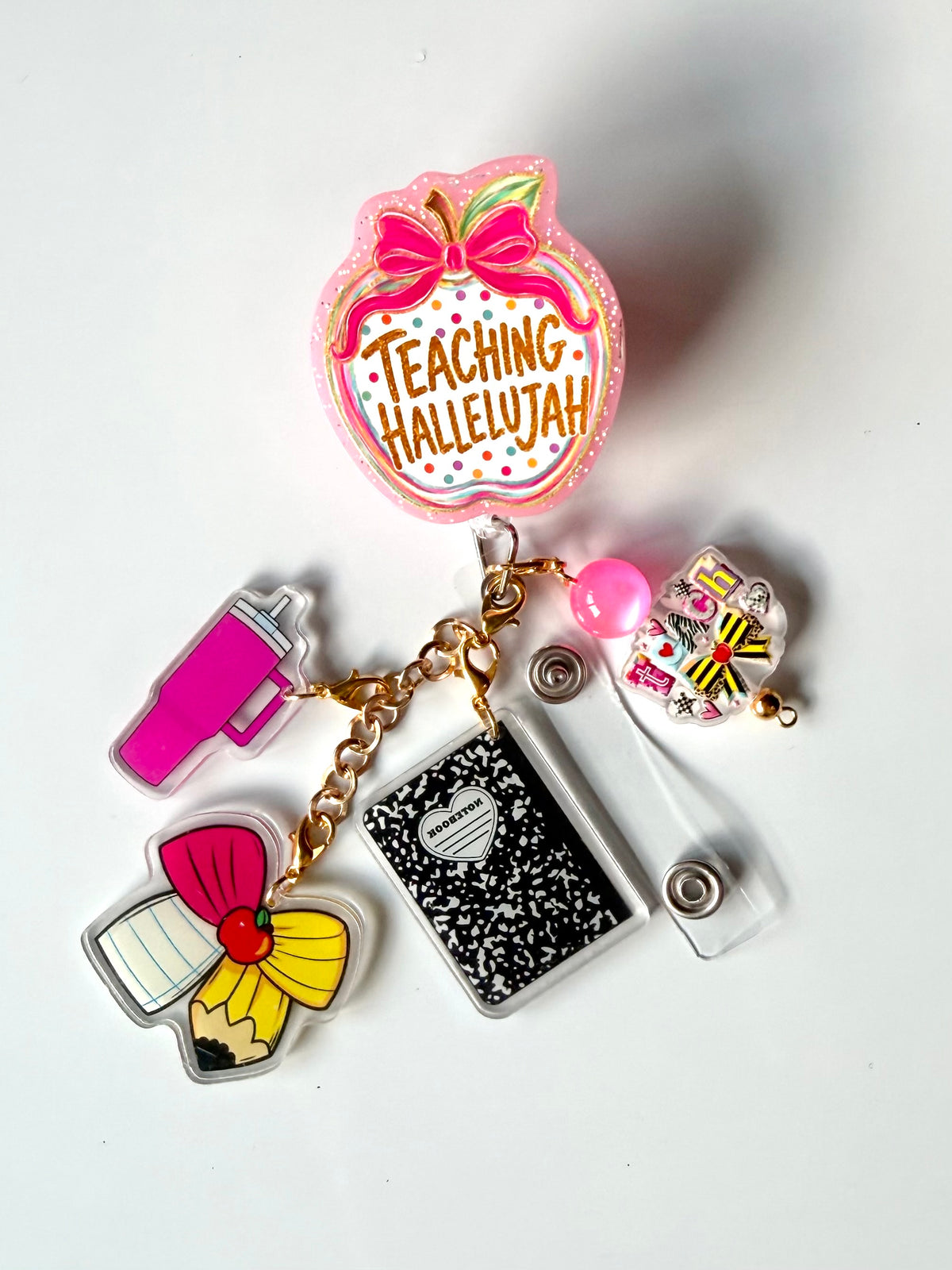 Teaching Hallelujah Charm Interchangeable Badge Reel