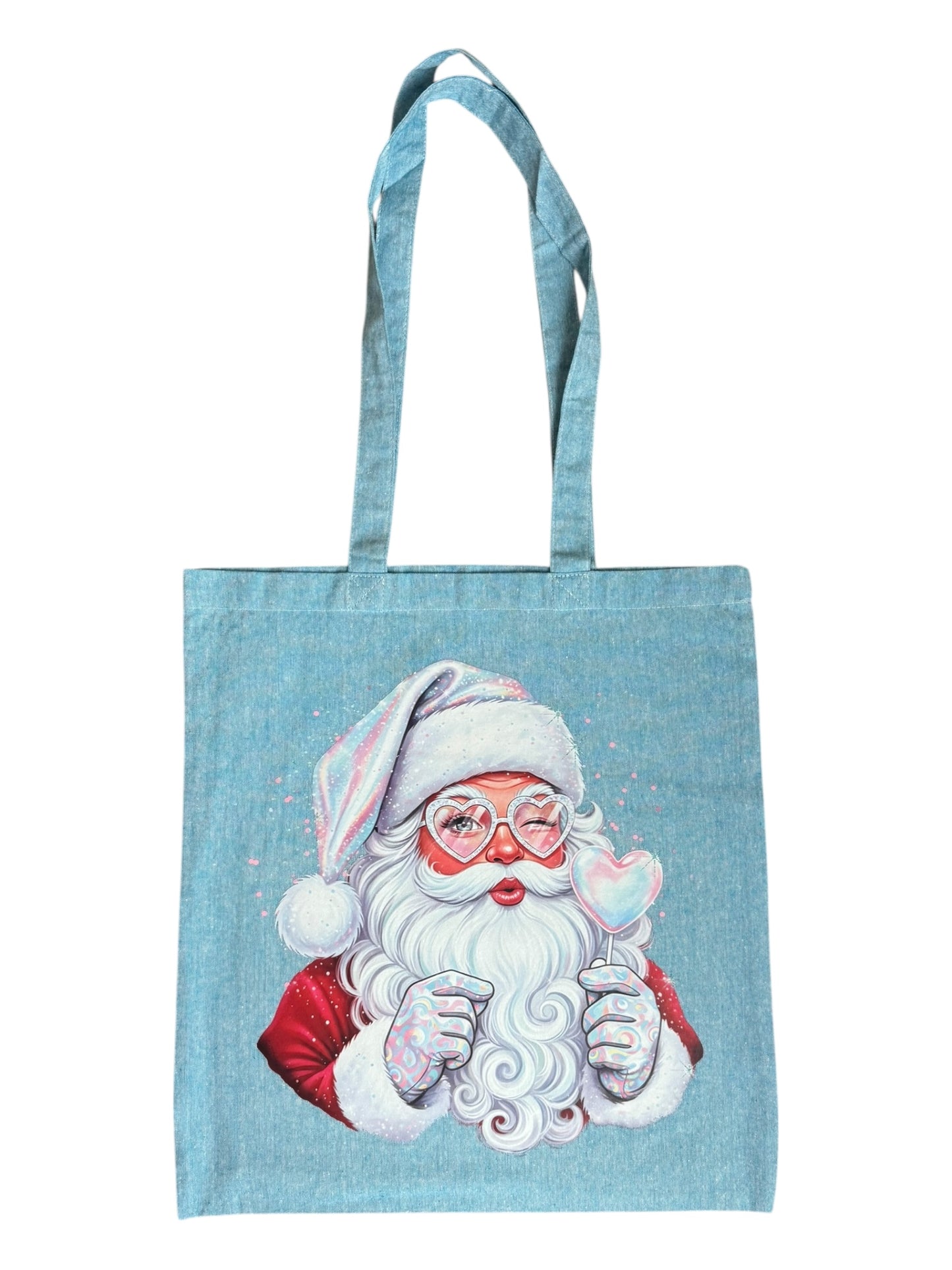 Blue Santa tote