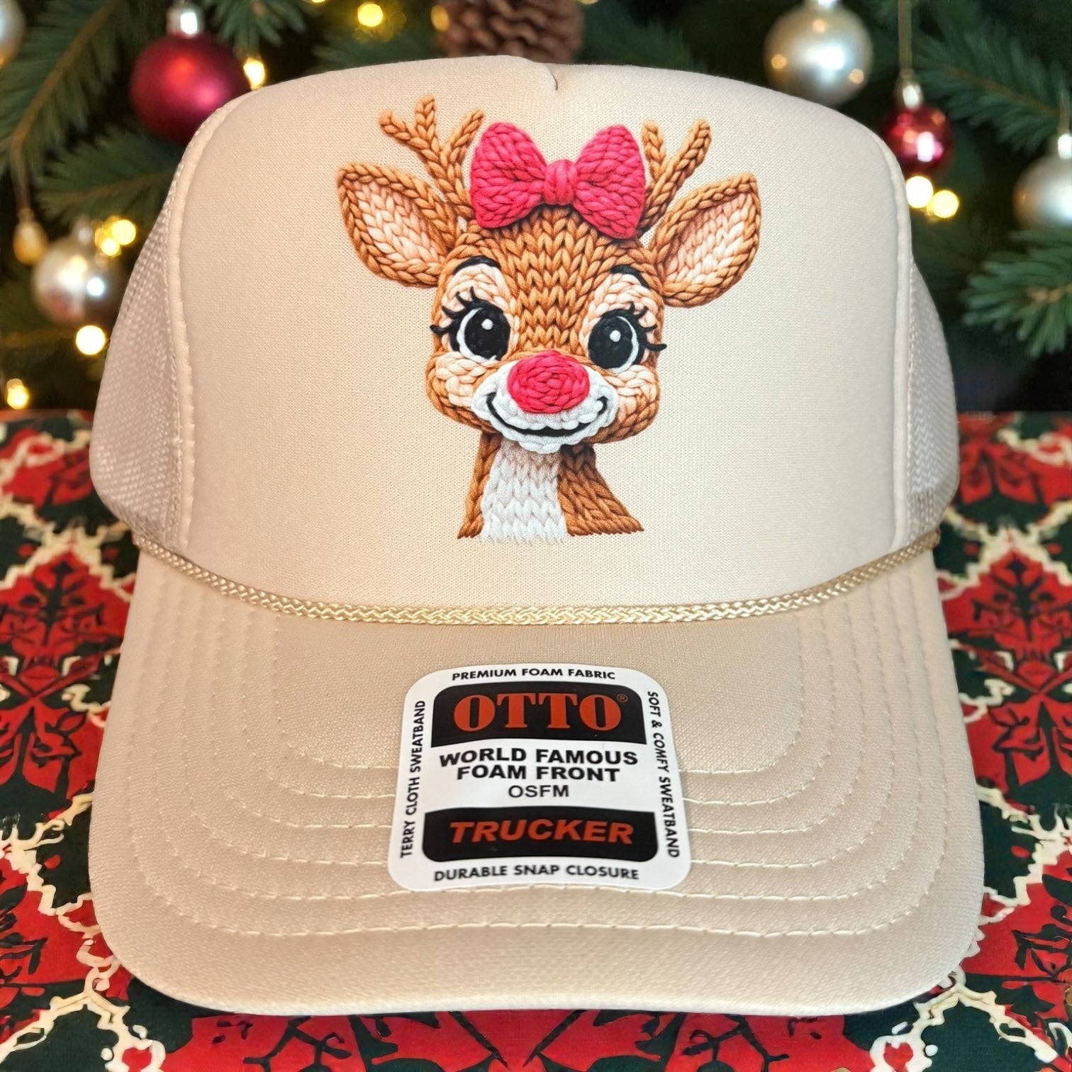 Girly Rudolph Christmas Cap (beige)