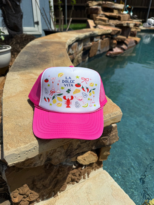 La Dolce Vita Summer Cap (Hot Pink)
