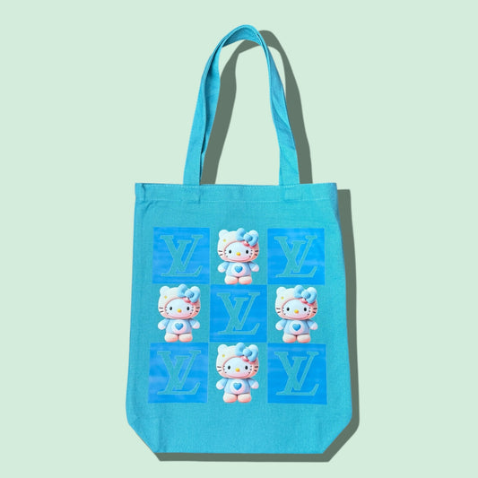 Louis Vuitton Inspired Hello Kitty Tote (blue)