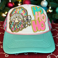 Pastel Santa HO HO HO Christmas Cap