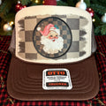 Checkered Santa Christmas Cap