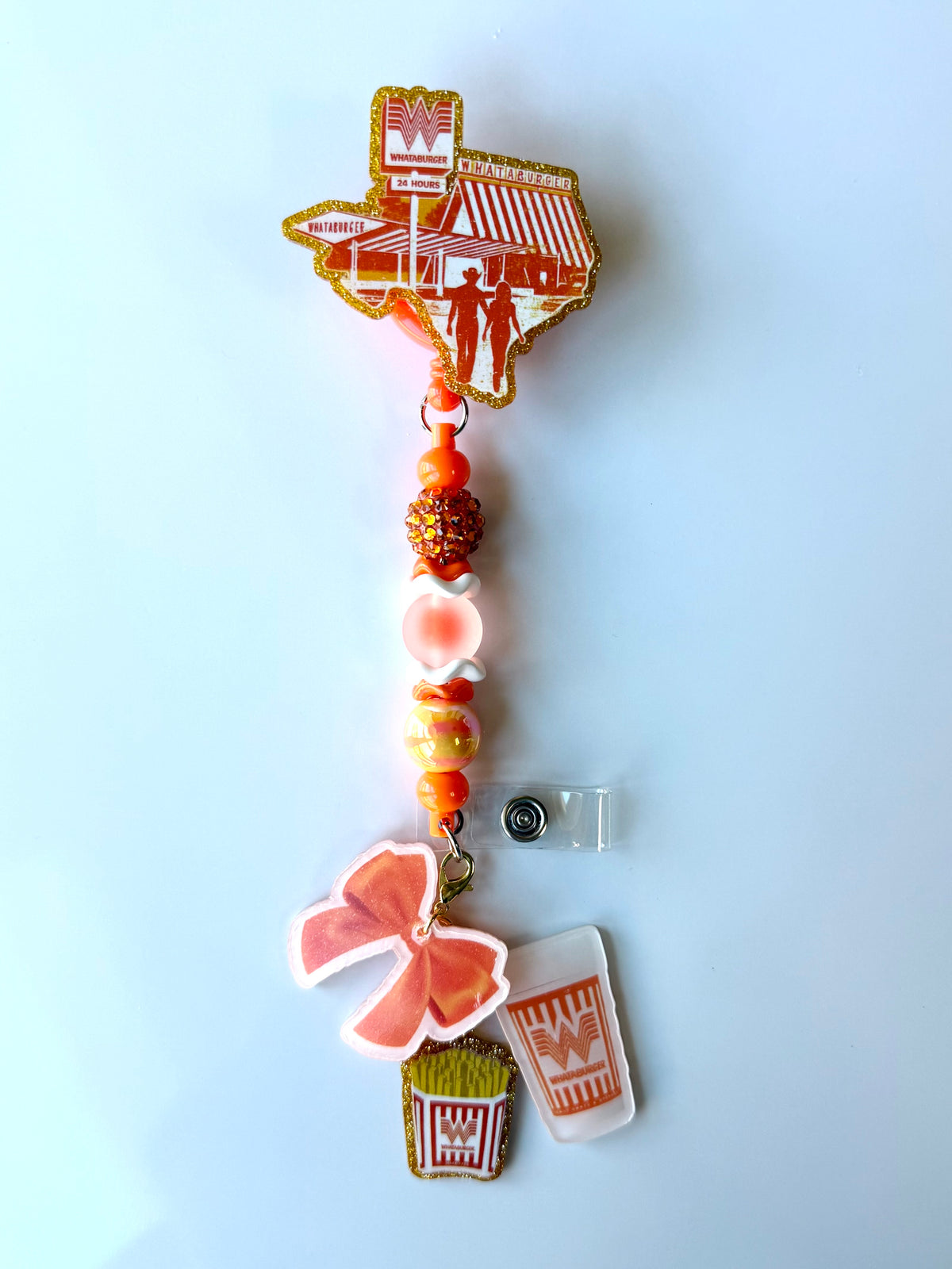 Whataburger Beaded Interchangeable Badge Reel