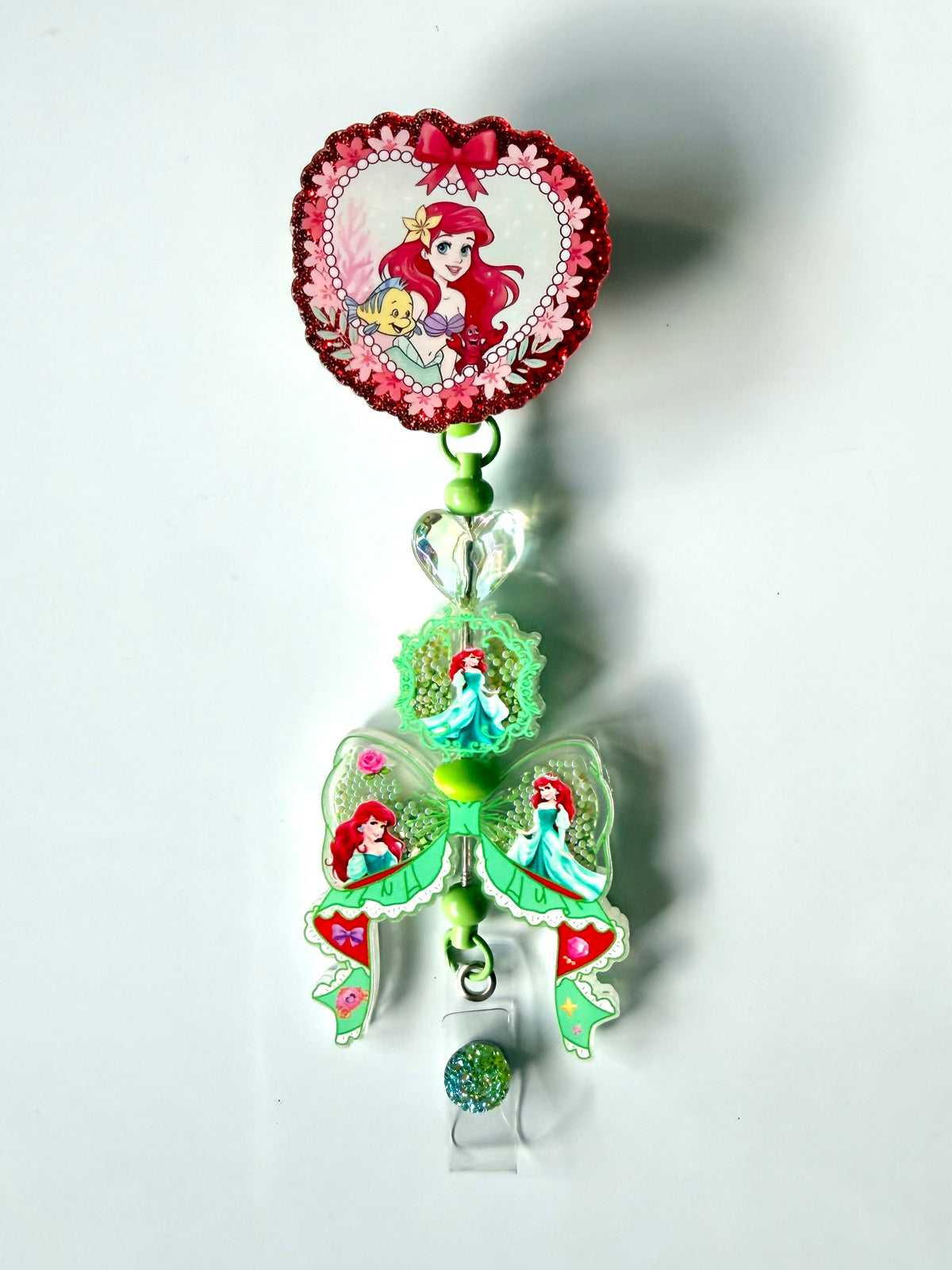 Mermaid Princess Beaded Interchangeable Badge Reel