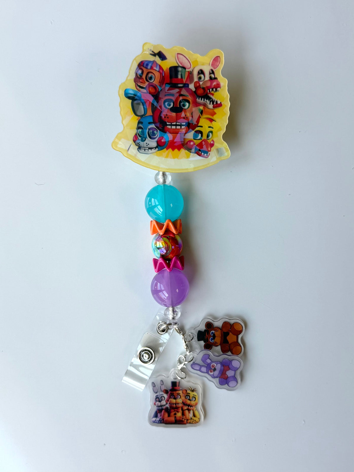 Five Nights at Freddy's Beaded Interchangeable Badge Reel