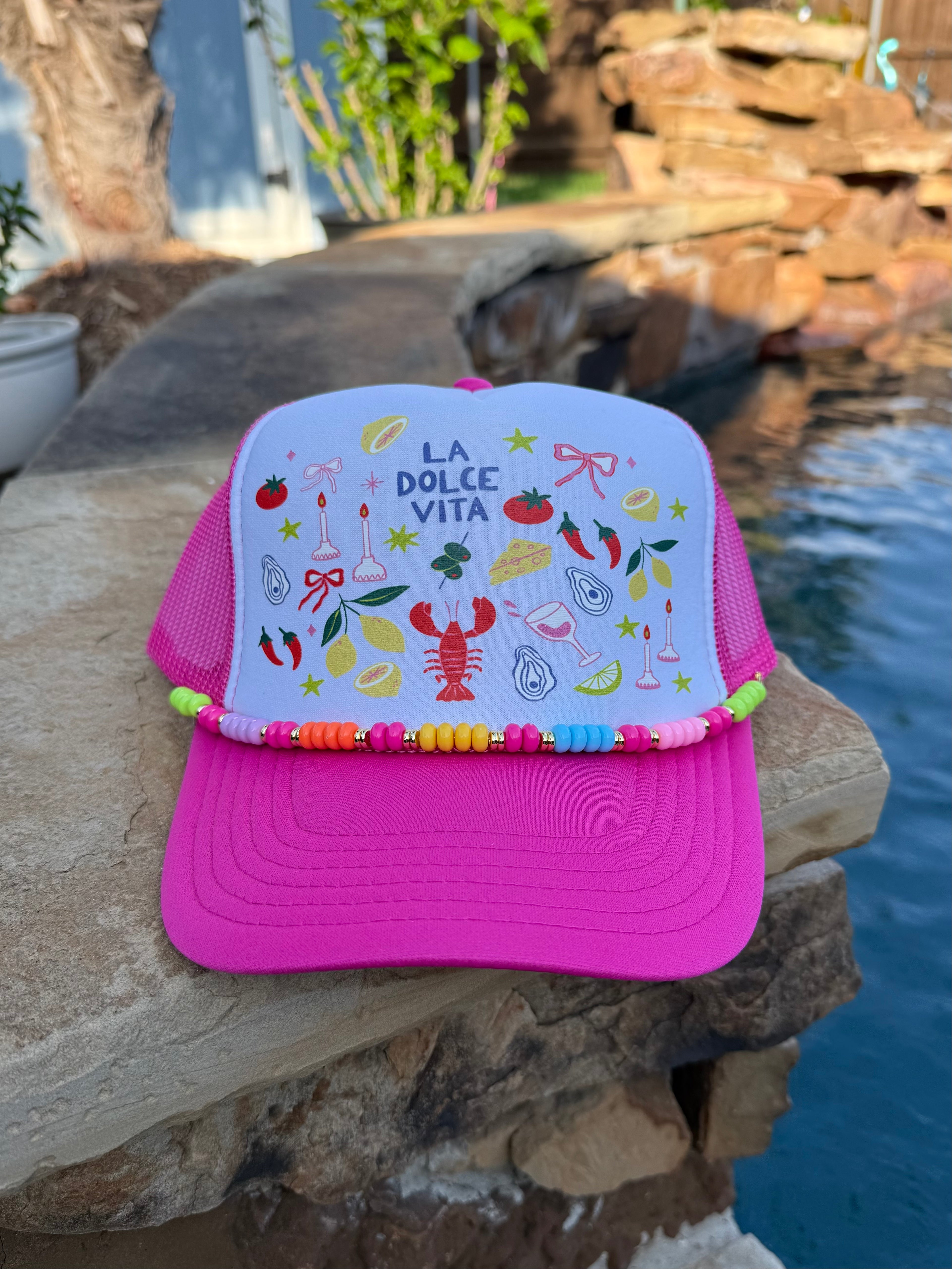 La Dolce Vita Summer Cap (Hot Pink)