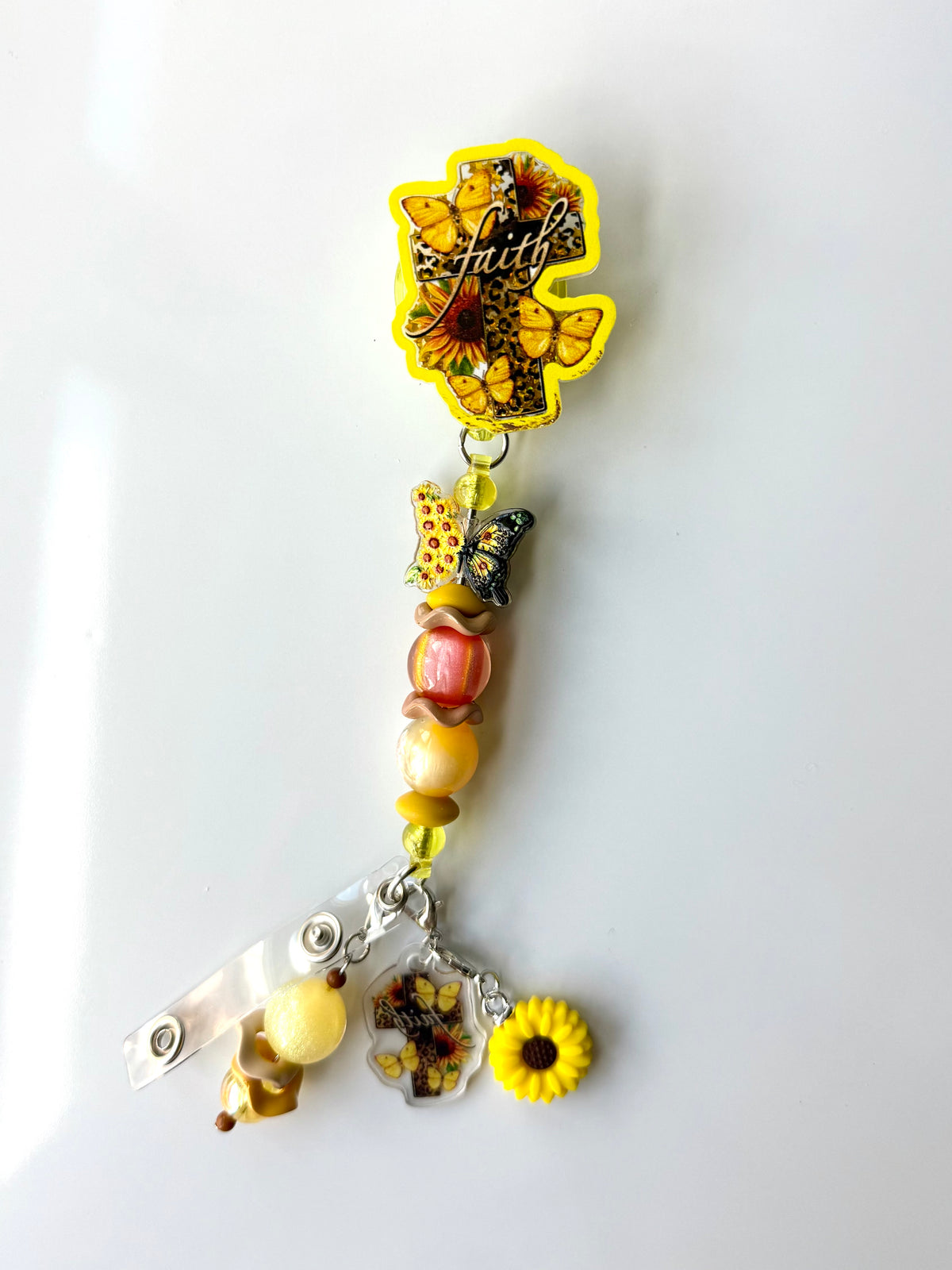 Faith Beaded Interchangeable Badge Reel