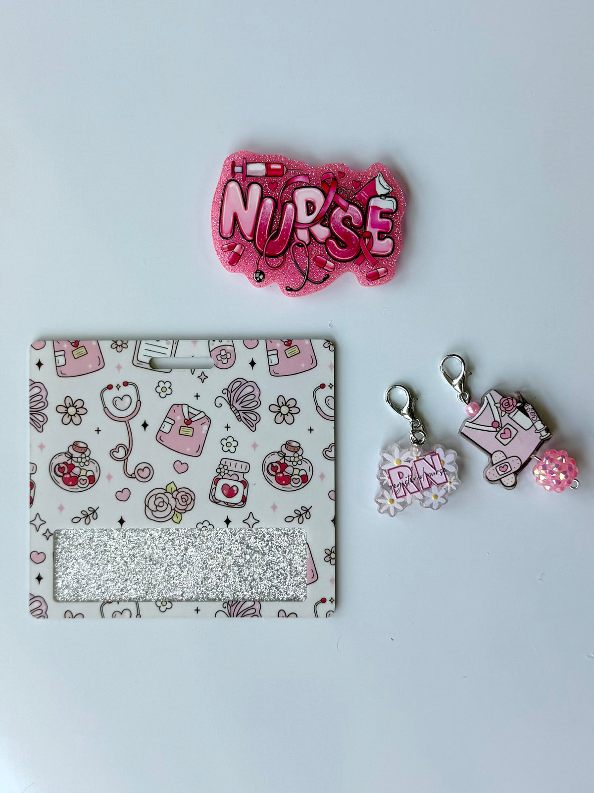 Pink Nurse Interchangeable Badge Reel