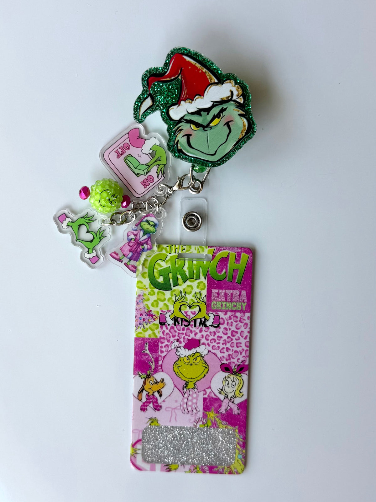 Green/Pink Green Monster Interchangeable Badge Reel