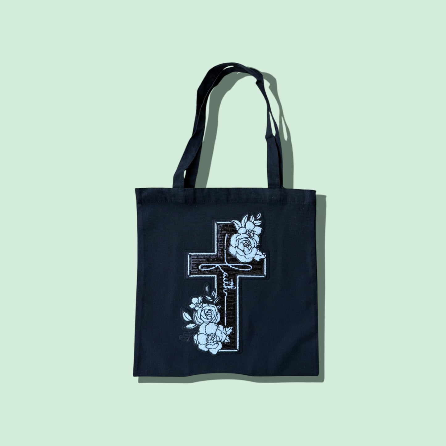 Faith Cross Patch Tote
