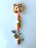 Fall Ghostie Beaded Interchangeable Badge Reel