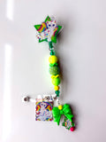90s Rainbow Cat Beaded Interchangeable Badge Reel