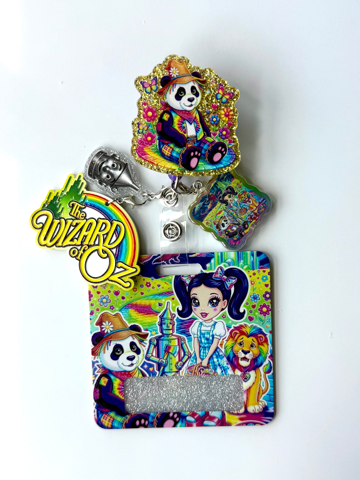 90s Rainbow Wizard of Oz Interchangeable Badge Reel Buddy