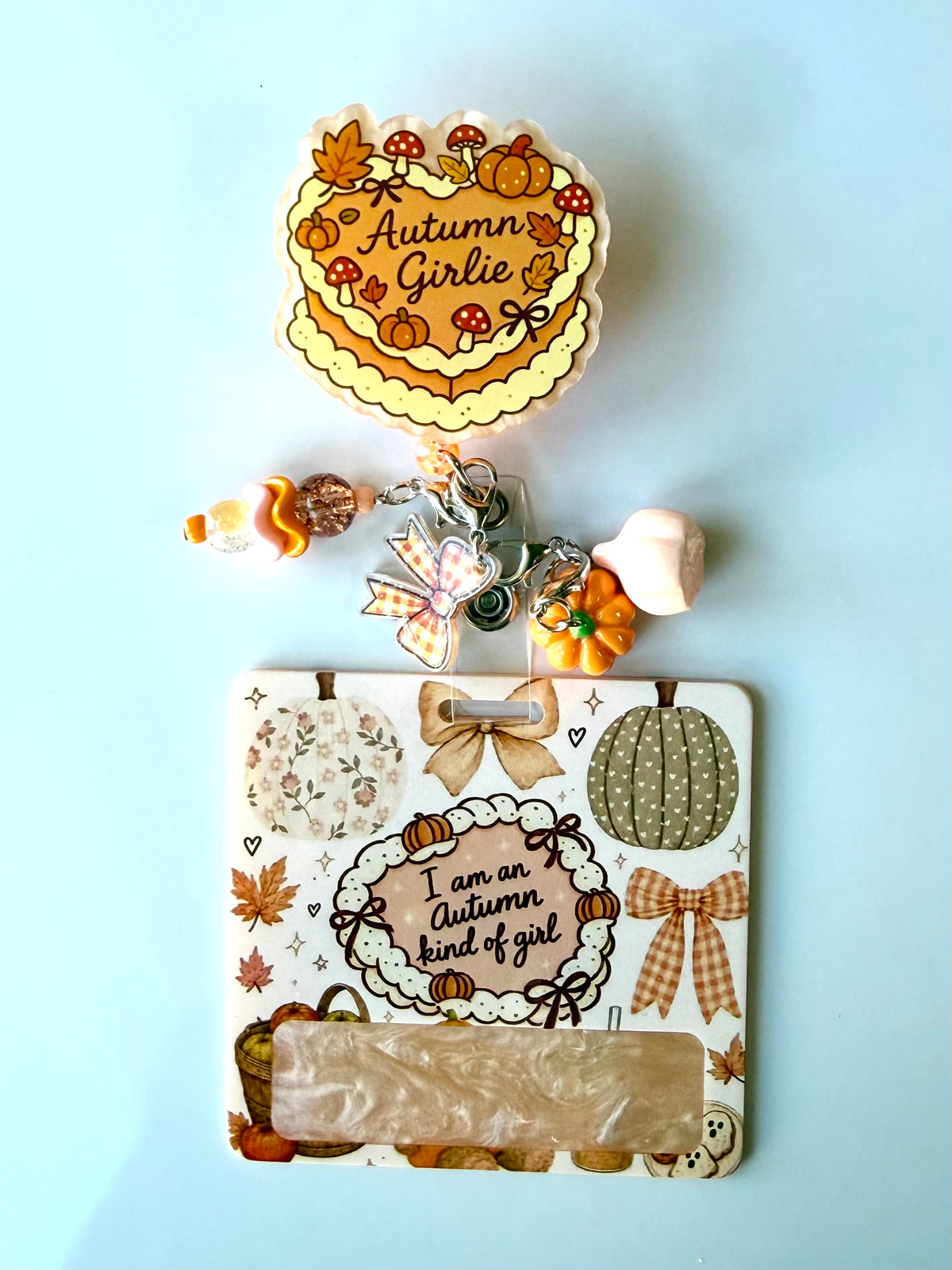 Autumn Girl Interchangeable Badge Reel Buddy
