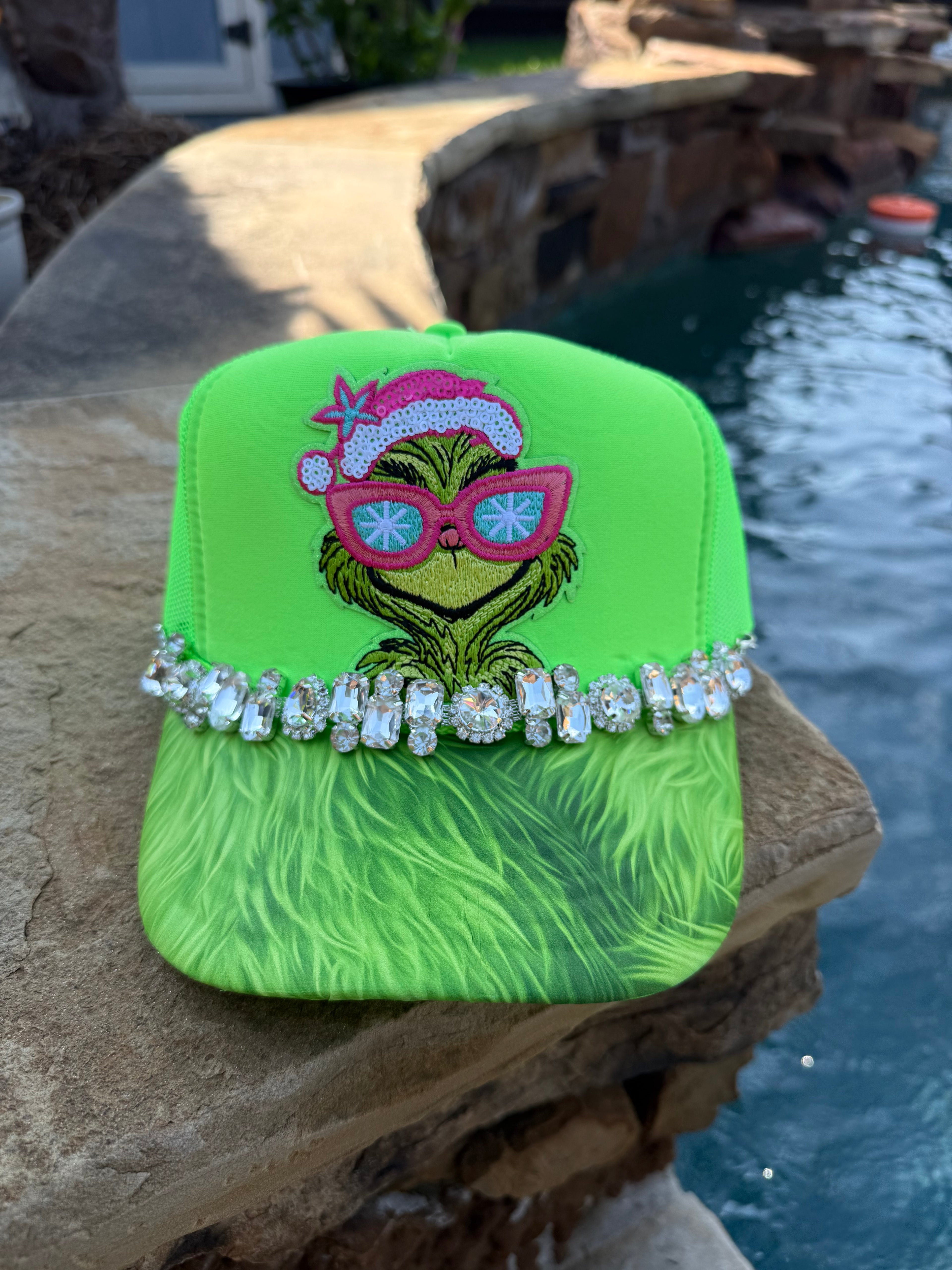 Grinch in Sunglasses Christmas Cap
