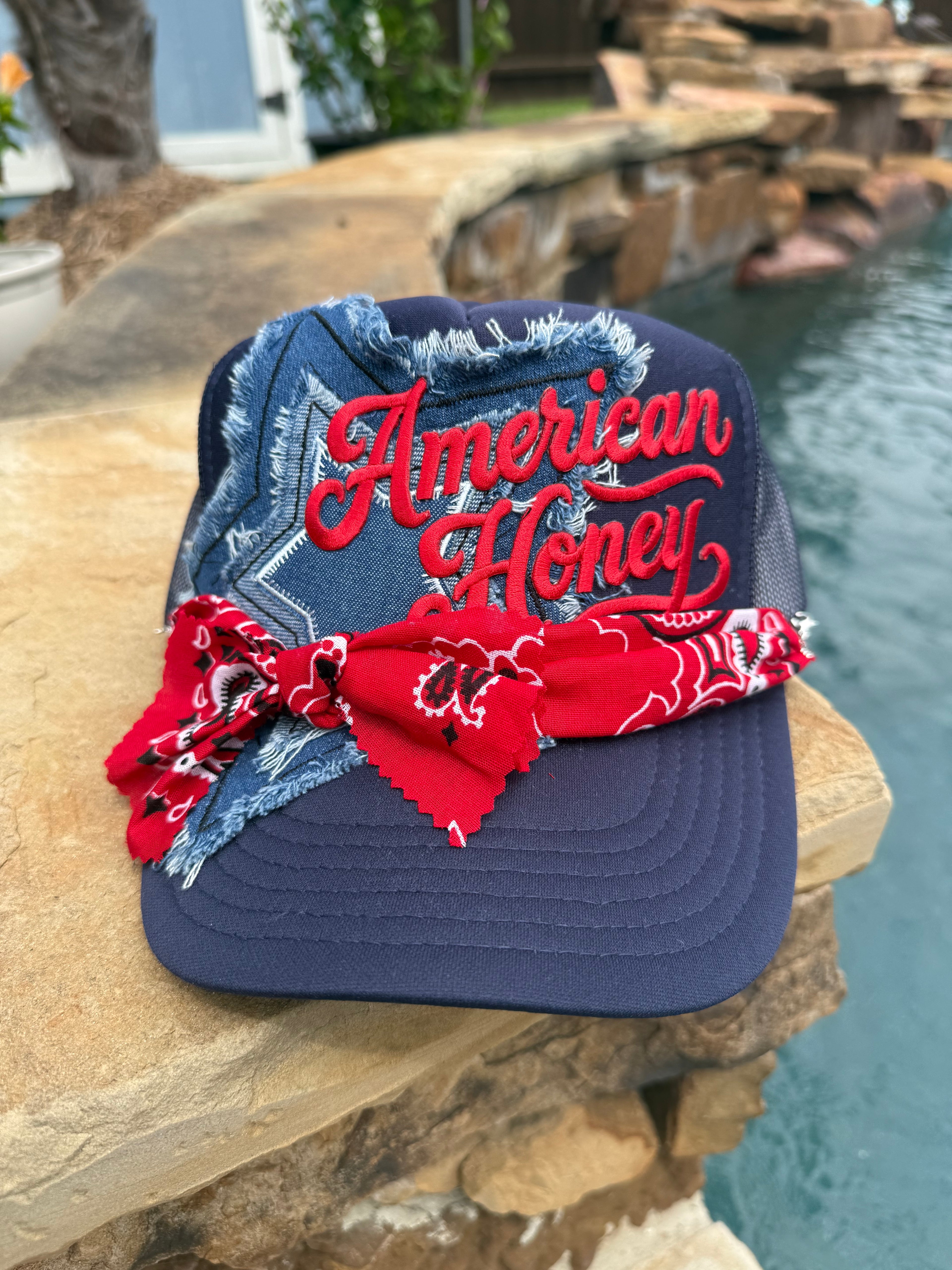American Honey on Denim Star Cap
