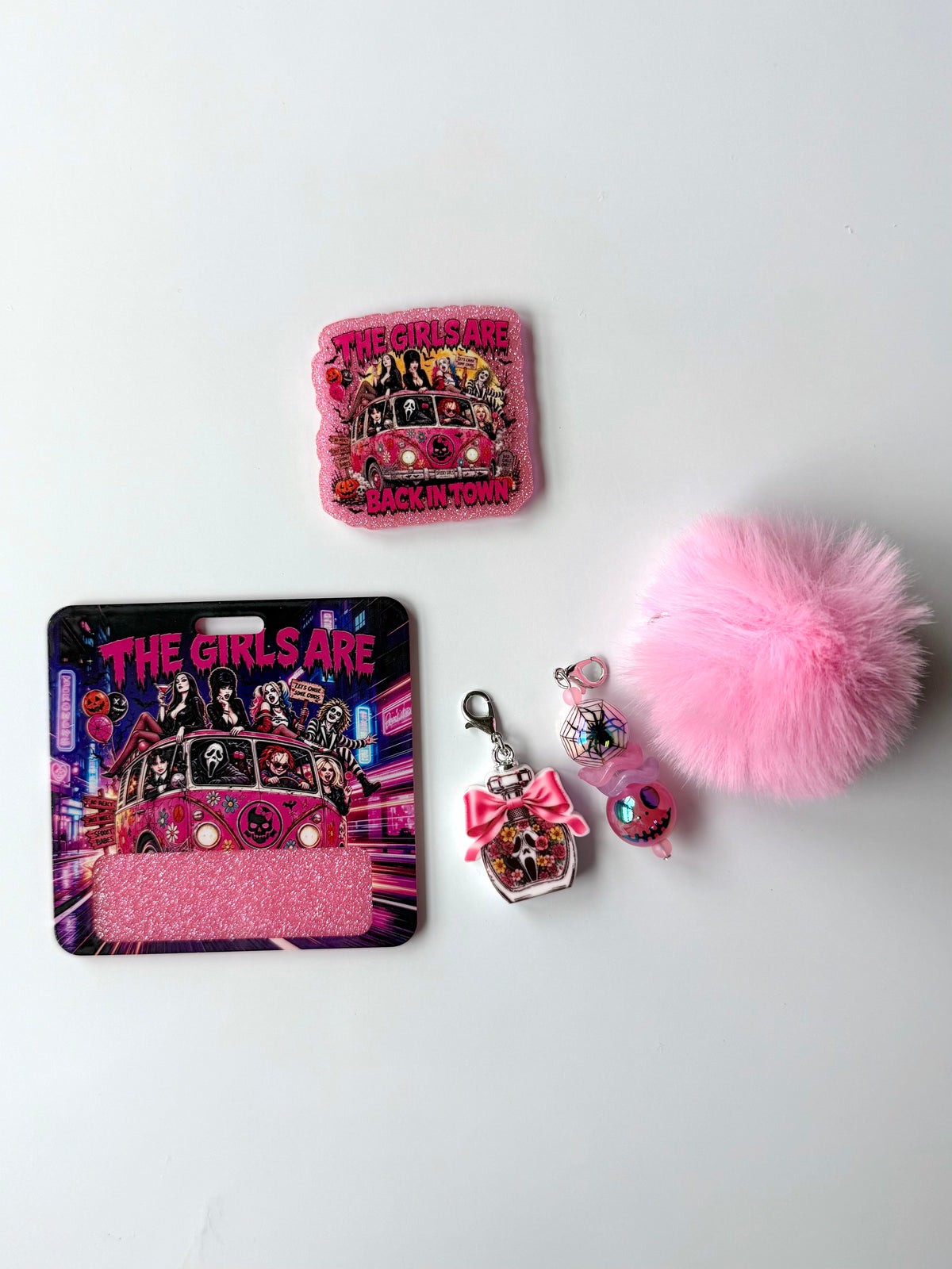 Girls are Back in Town Halloween Interchangeable Badge Reel Buddy