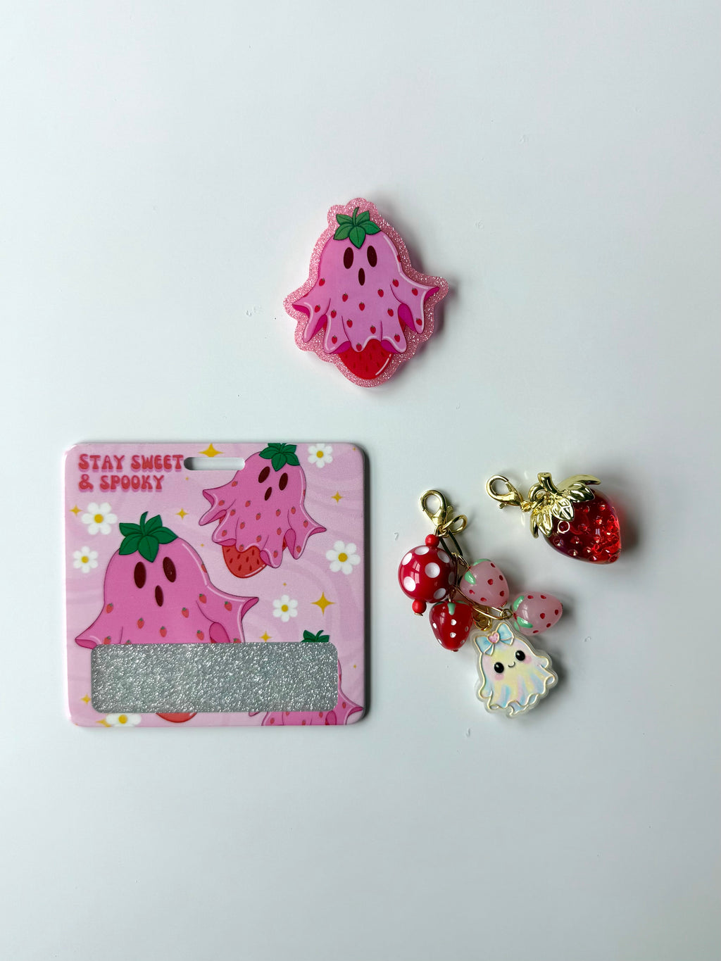 Strawberry Ghost Interchangeable Badge Reel Buddy