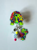 90s Rainbow Turtle Charm Interchangeable Badge Reel
