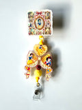 Snow White Beaded Interchangeable Badge Reel