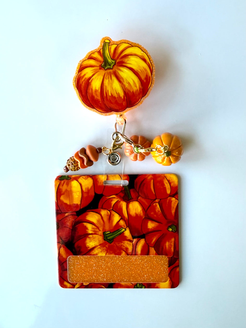 Orange Pumpkin Interchangeable Badge Reel Buddy