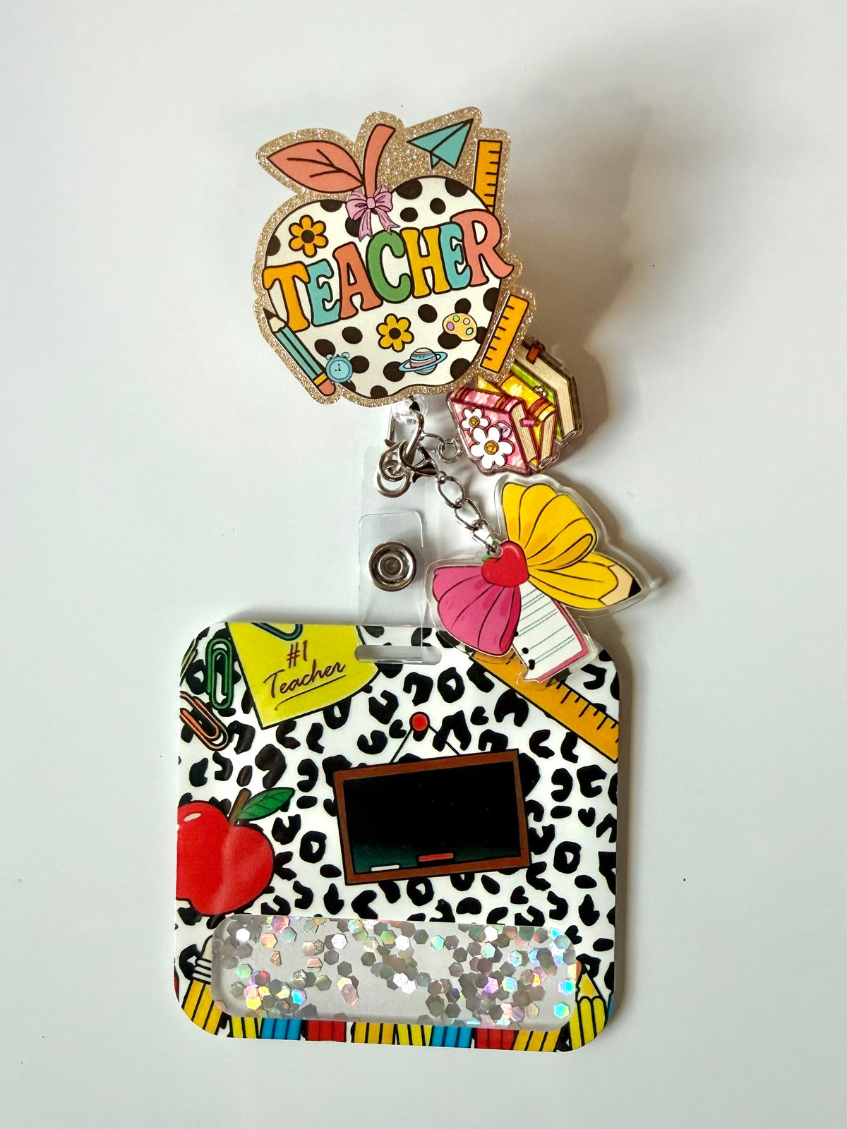 Teacher Apple Interchangeable Badge Reel Buddy