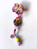 90s Rainbow Aliens Beaded Interchangeable Badge Reel