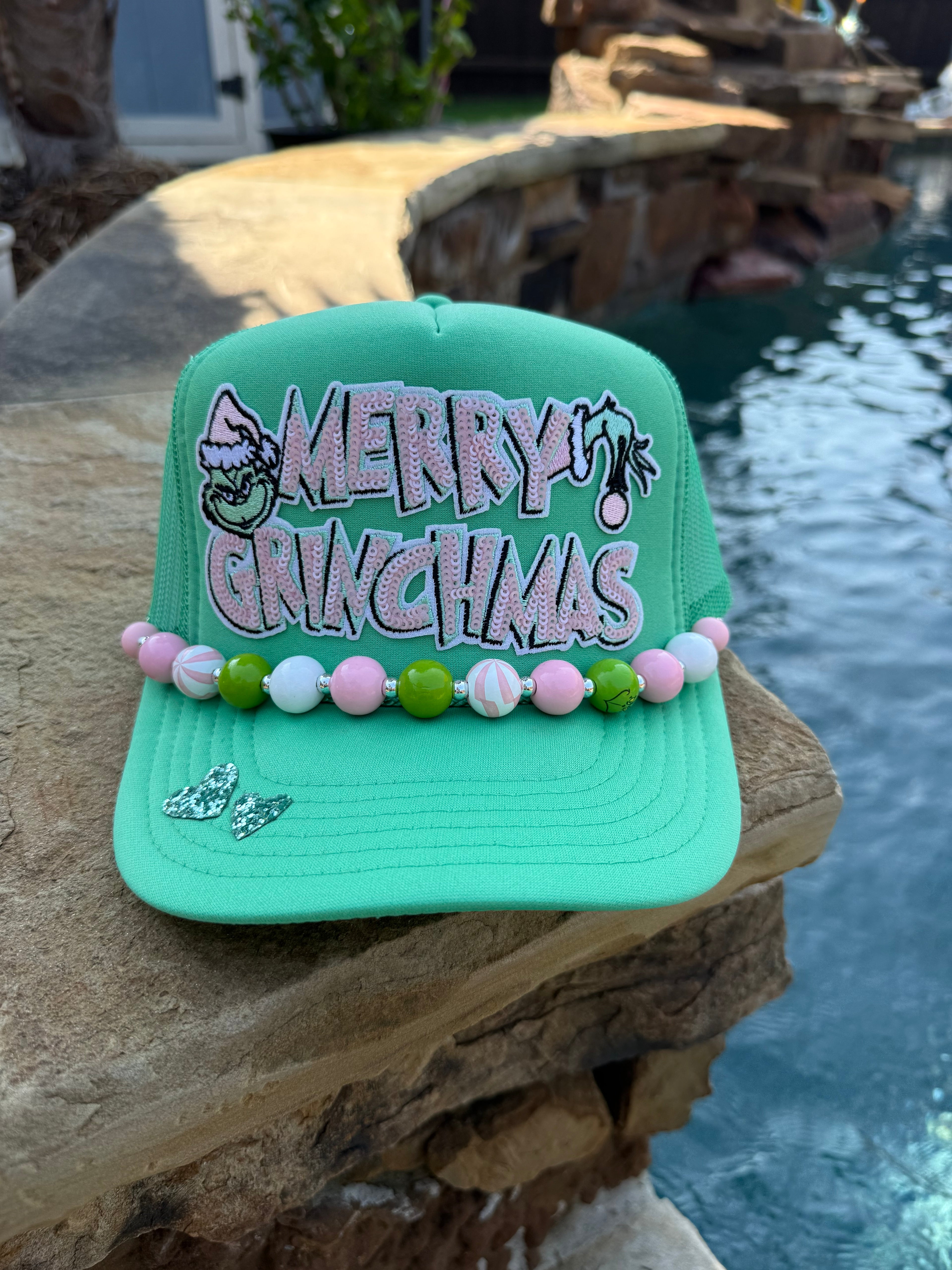 Merry Grinchmas (seafoam) Cap